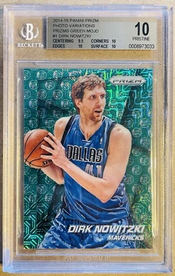 Dirk Nowitzki 2014-15 Panini Prizm Variation Green Mojo /25 BGS 10 PRISTINE  - Image 1 of 2