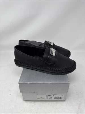 Robert Clergerie Etoile Alpargatas Cuero Negro Cristal Zapatos 36/5.5 Foto 1 de 4