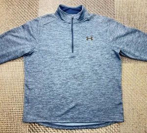 Pullover Under Armour ColdGear 1/4 Cremallera Talla L Azul Jaspeado Forrado de Vellón - Imagen 1 de 15