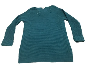 Croft & Barrow Pullover Damen Größe Türkis Gestreift Preppy Gr. XS Langarm - Bild 1 von 12