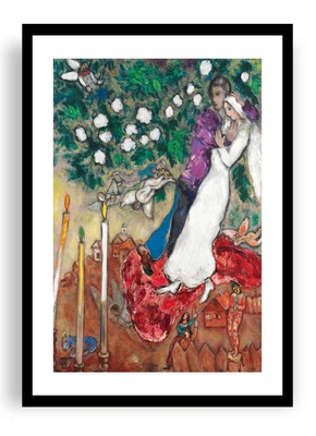 Марк Шагал - три свечи, изобразительное искусство жикле печати, подарок для любителей свадебное искусство - Изображение 1 из 4