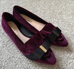 Ladies Burgundy Velvet Miss KG Kurt Keiger Loafers Size Uk 4 - Picture 1 of 5