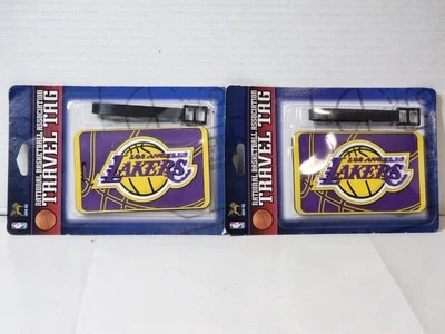 2 Los Angeles Lakers Soft Luggage Tag Badge Name Tag Large Key Chain Lanyard Tag - Image 1 of 4