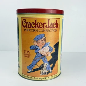 VTG 1991 Cracker Jack Limited Edition Tin Can Popcorn Confection Container 8" - Picture 1 of 8