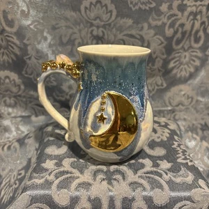 Jasmine Olivia Pottery Handmade Crystal Stargazer Moon Mug Functional Art - Picture 1 of 16