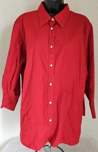 Chaps Womens Shirt Top Blouse Size 2X Red - Picture 1 of 24