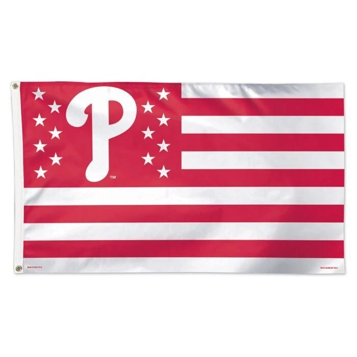Philadelphia Phillies MLB Red Patriotic Deluxe 3' x 5' Flag Wincraft - Image 1 of 1