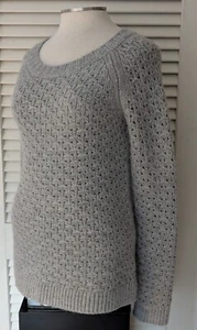 Neiman Marcus Alpaka Wollmischung Pullover leicht grau Struktur Strickpullover S sehr guter Zustand - Bild 1 von 5