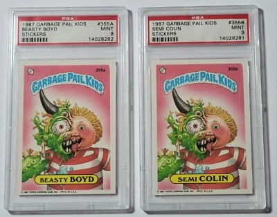 1987 Garbage Pail Kids * BEASTY BOYD + SEMI COLIN * PSA 9 MINT GPK 9TH SERIES  - Image 1 of 4