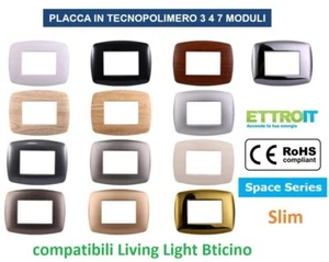 Placche Bticino LIVING LIGHT Placchette Compatibili Placca 3 4 7 moduli Slim - Foto 1 di 15