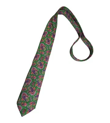 Corbata ALTEA XL Verde Paisley Seda LUJO ITALIA Foto 1 de 4