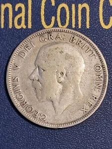 1931 Great Britain United Kingdom UK King GEORGE V Silver Half Crown Coin  - Picture 1 of 5