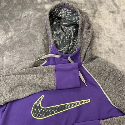 Nike Sweater Womens Medium Purple Pullover Hooded Sweatshirt Therma Fit Check - Image 1 of 4