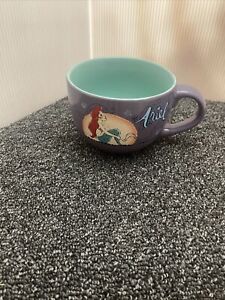 Disney Ariel Little Mermaid Soup Coffee Cup Mug 24 oz Ceramic Teal Blue Purple