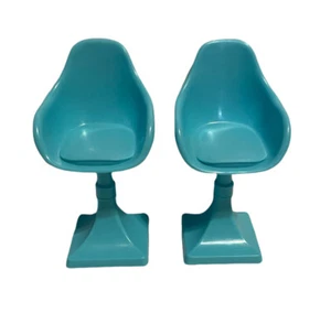 Mattel 2015 Barbie Dream House Replacement Kitchen Blue Salon Stools Chairs - Picture 1 of 2