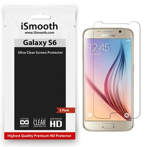 iSmooth Samsung Galaxy S6 Ultra Clear Screen Protector (3 pack) - Picture 1 of 5