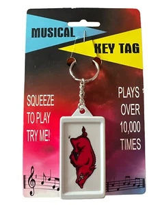 ARKANSAS RAZORBACKS Musical Keychain Key Tag NEW!! - Picture 1 of 2
