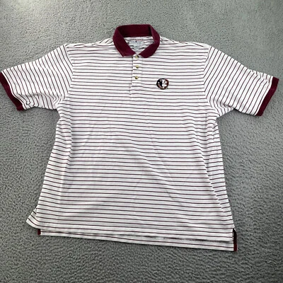 Camisa Polo Boca Clásica Para Hombres 2XL Florida State Seminoles Rayas Blancas Granates Foto 1 de 4