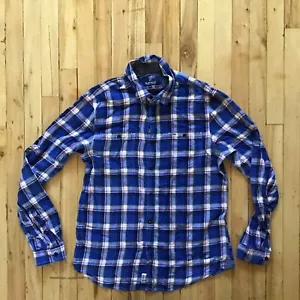 Buffalo David Bitton Button Down Plaid Long Sleeve Blue Shirt large L - Picture 1 of 6
