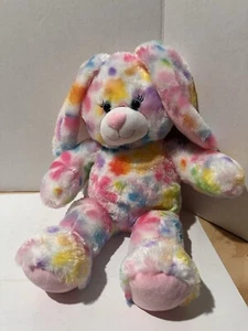 BABW Build A Bear 16” Bunny Rabbit Pastel Tie Dye Flowers Floppy Eared ~ 2013 - Picture 1 of 6