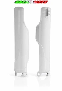 PAIR WHITE FORK COVERS ACERBIS HONDA CRF 250 X 2004 2005 2006 2007 - Picture 1 of 1