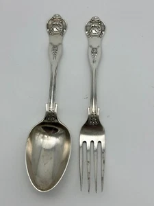 Gabel und Löffel. Englisches Sterling Silber. Birmingham 1904. JA Restall. Bulldogge - Bild 1 von 3