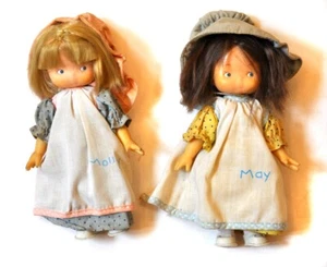 VTG 1975 Knickerbocker Sunbonnet Babies Molly & May - SET of 2 Dolls - 7” - Picture 1 of 8
