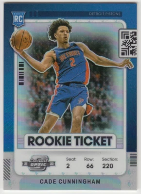 2021-22 Contenders Optic Cade Cunningham 75th Anniversary Silver Holo Prizm RC - Image 1 of 2