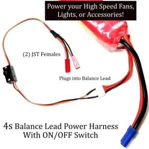 RCP-JRJST (2) 4s Balance Lead Power Supply Harnesses ON/OFF Switch - Picture 1 of 23