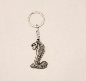 Cobra Super Snake 3D Silver Keychain Key Ring - Picture 1 of 1