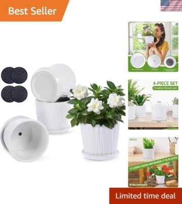 Стильные 5,5-дюймовые цилиндрические сеялки для суккулентов с блюдцем и дренажным отверстием - Изображение 1 из 4