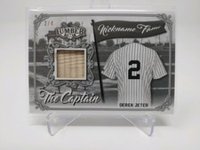 2021 Leaf Lumber Kings Derek Jeter Nickname Fame The Captain Game Bat #ed 2/4