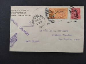 Rhode Island: ProviDence 1914 #E3 Late Use Special Delivery Cover to Connecticut - Bild 1 von 3