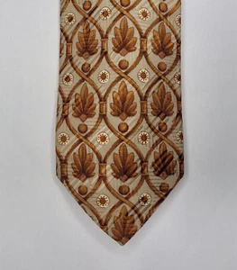 Robert Talbott Tie Brown Gold Best Of Class Geometric Hand Sewn Silk Neck Tie - Picture 1 of 9