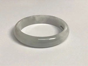 NEW Certified 100% Natural Grade A Icy White Jadeite Jade Bangle Bracelet 56mm - Picture 1 of 12