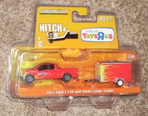 New GREENLIGHT HITCH & TOW 2015 FORD F-150 & SMALL CARGO TRAILER TOYS R US MISB - Picture 1 of 2