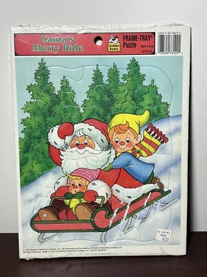 Рама для саней Санта-Клауса лоток пазл 1993 золотые книги новый возраст 3+ - Изображение 1 из 4
