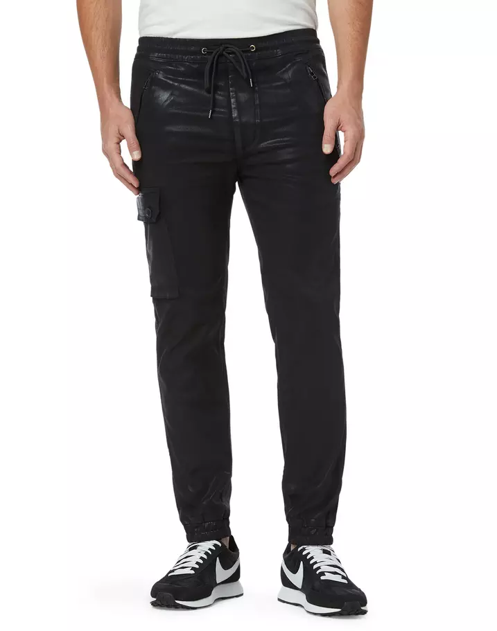 Joe's Drop Yoke Sateen Coated Cargo Joggers Black Size L 0759 - Image 1 of 1