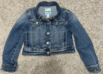 Chaqueta vaquera corta Old Navy para niña talla XS/5 regular-azul índigo denim-bolsillos Foto 1 de 4