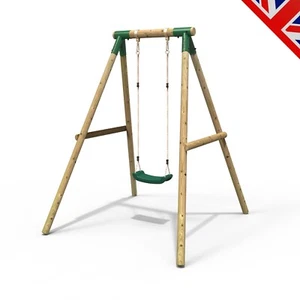 Rebo Kids Wooden Garden Swing Set Childrens Swings Solar Single Swing