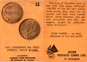 FC Card, Lever Potato Chips, Canada Coins & Currency, 1960, #15 - Picture 1 of 1