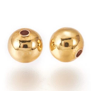 Metallperlen glatt rund Perlen gold 6x5,5mm 10x Bacatus - Bild 1 von 2