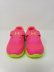 Under Armour Girls Inf Surge 2 AC Sneaker, Pink/Yellow (Size 5 Kid/Infant) NIB - Picture 1 of 9