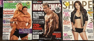 MUSCLE MAG MAGAZINE LOT OF 2 + SHAPE Magazine w/ Lauren Cohan - Picture 1 of 1