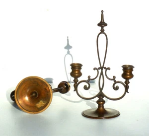 Pair of 2 French F. BARBEDIENNE Napoleon III Bronze Candelabra Paris Paper Label - Picture 1 of 12