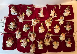 24er Set Ashton Drake Erbstück Weihnachtsschmuck The Hollyday Angels LESEN - Bild 1 von 16