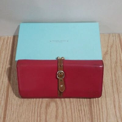 Cartera larga para mujer Samantha Thavasa rosa y marrón Petit Choice 7,5 x 3,75 pulgadas Foto 1 de 4