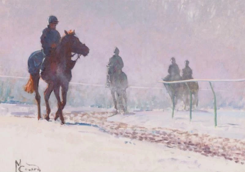 Horse Riding Racing Christmas Xmas Birthday Nostalgic Traditional Greeting Card