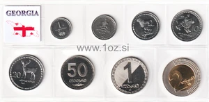 GEORGIA SET 1993/2006 - 8 Münzen (1, 2, 5, 10, 20, 50 TETRI + 1, 2 LARI) UNC - Bild 1 von 5