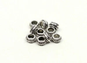 Metallperlen Rondelle Ringe Antiksilber 7x3,5mm Großlochperlen Spacer - Bild 1 von 3
